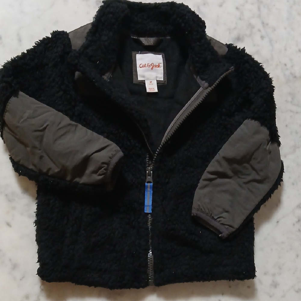 Cat & Jack Black and Gray Kids Puffer Jacket